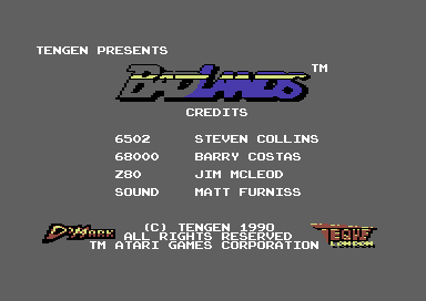 Badlands title screen for Commodore 64